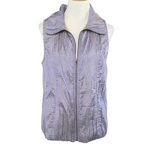Chico’s metallic purple crinkle vest